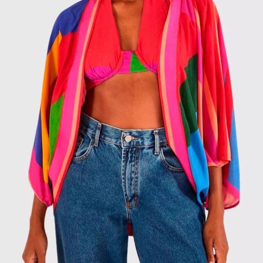 FARM Rio Multicolor Kimono with White Ensemble - Picture 3 of 3